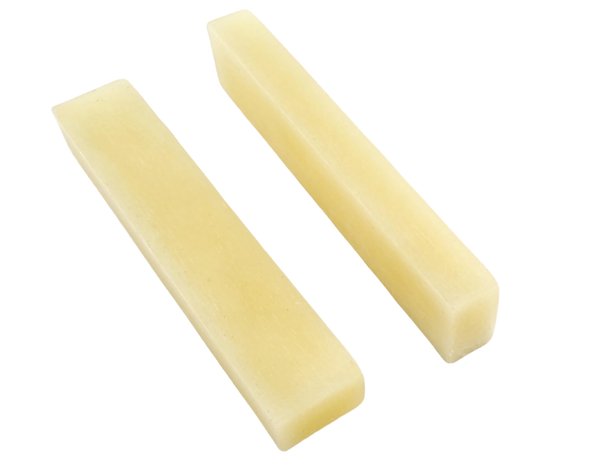 Miwayer 2 Pack 6-12 String Blank Guitar Untreated Unbleached Bone Nut, Guitar Bridge Nuts, Cut from Whole Bones, 52x10x6mm