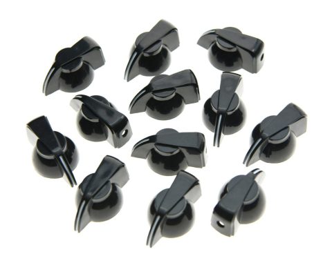 Dopro Pack of 12 Flat Top Guitar Chicken Head Knob AMP Effect Pointer Knob Black