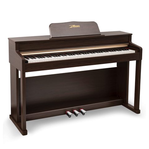 ZHRUNS Digital Piano, 88 Key Full Weighted Keyboard Piano, Professional Acoustic Heavy Hammer Piano Keyboard, with Sheet Music Stand, Triple Pedal, Power Adapter, Supports USB-MIDI Connecting, Brown