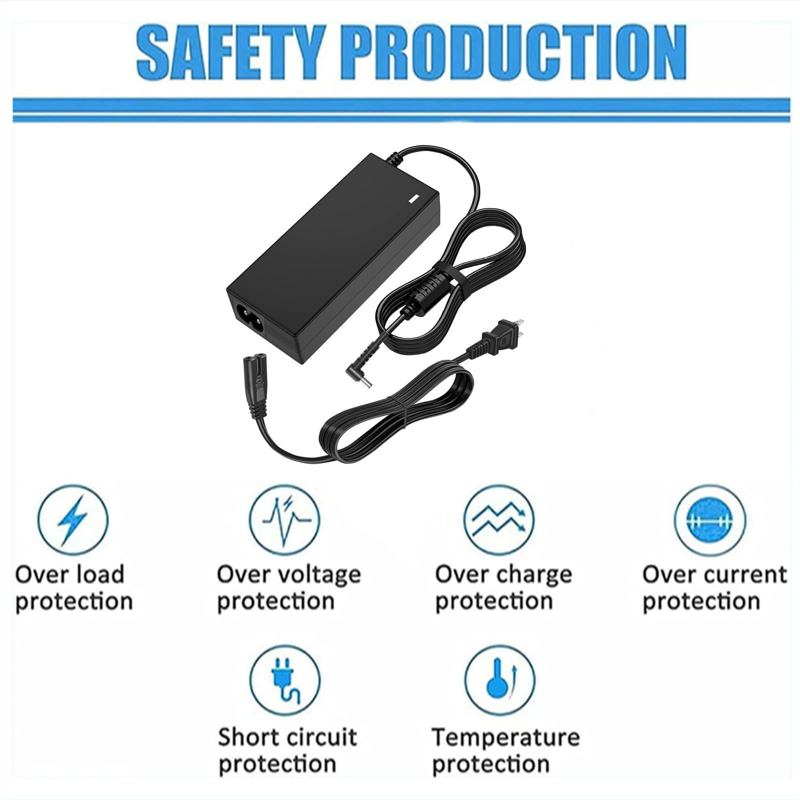 MSZLZTD PSB-7U Charger 12VAC/DC for Roland FP-30X Power Adapter, Ideal Replacement Adapter for Roland FP-30 FP-60 FP-90 FP-30X FP-60X FP-90X FP60X-WH 88 Keys Digital Piano Keyboard Power Supply Cord
