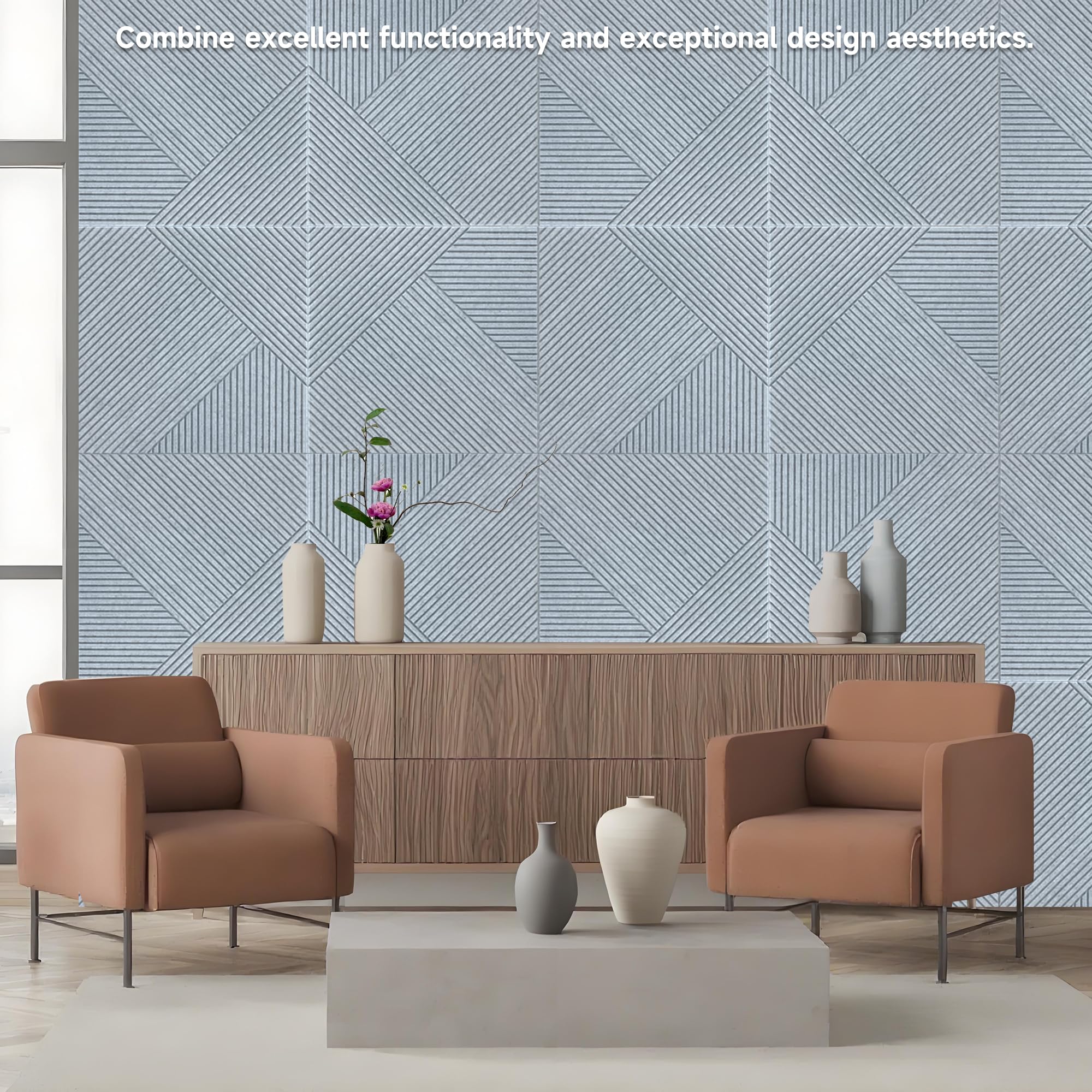 TO-TH Sound Proofing Panels Self-Adhesive Acoustic Panel 6Pack, Silver Grey