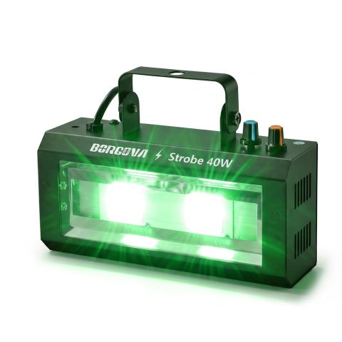 BORGOVA 40W LED Strobe Light, Portable RGB LED Stage Flashing Light
