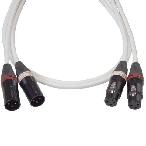 BJC Star Quad XLR Cables, Canare L-4E6S with Neutrik BXX-Series XLRs (Stereo Pair, White, 15 Foot)