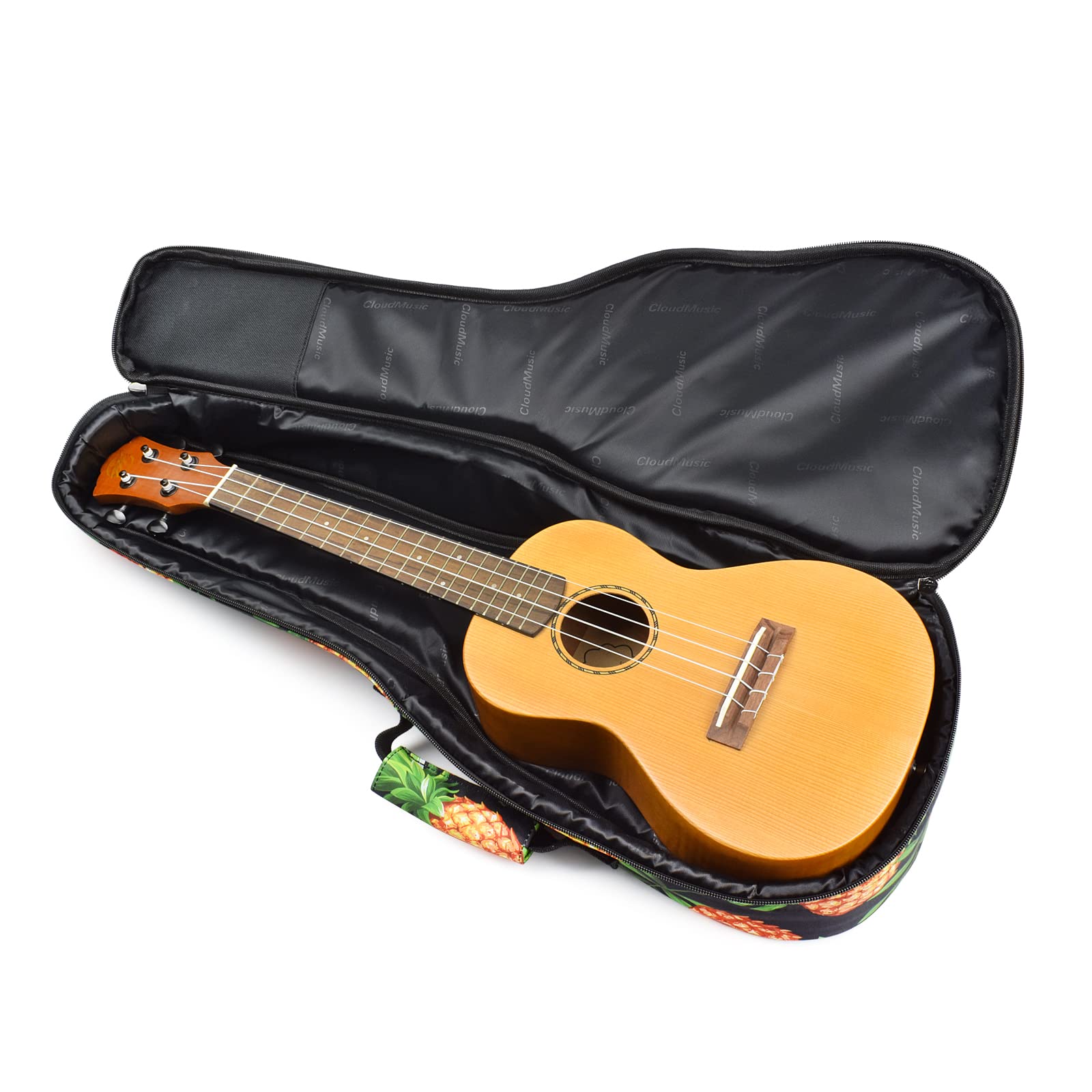 CLOUDMUSIC Ukulele Case Gig Bag Padded Backpack For Tenor 26″ Inch(Tenor,Pineapple)