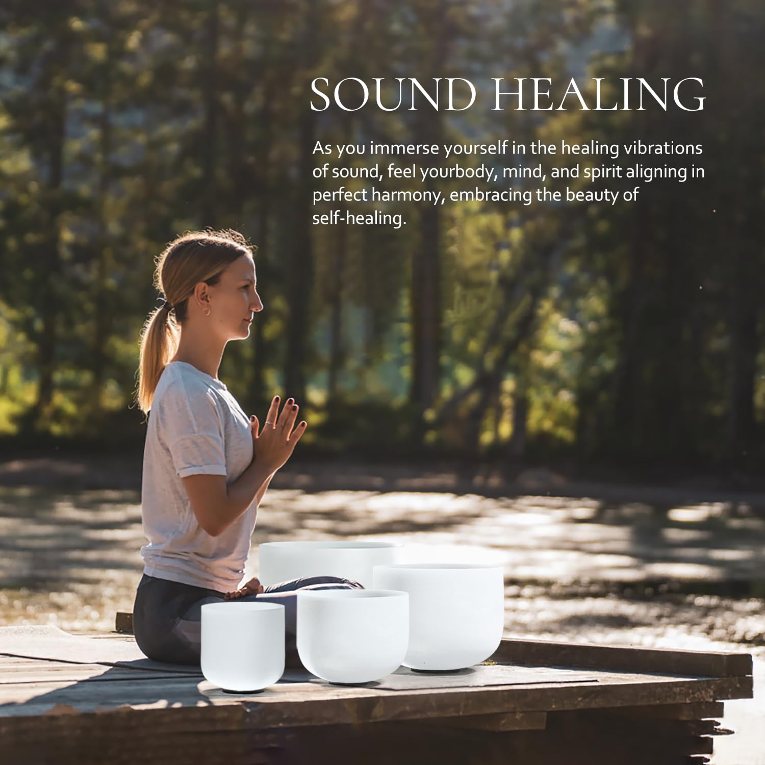 Lycrystal Crystal Singing Bowl Set of 4 PCS, 6″A, 8″ F,10″ G,12″ C