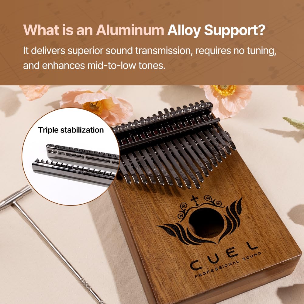 CUEL Kalimba Thumb Piano Finger Instrument 17 Keys Made in Korea Patented No Tuning Premium K-kalimba Musical Gift for Beginners Adults Kids