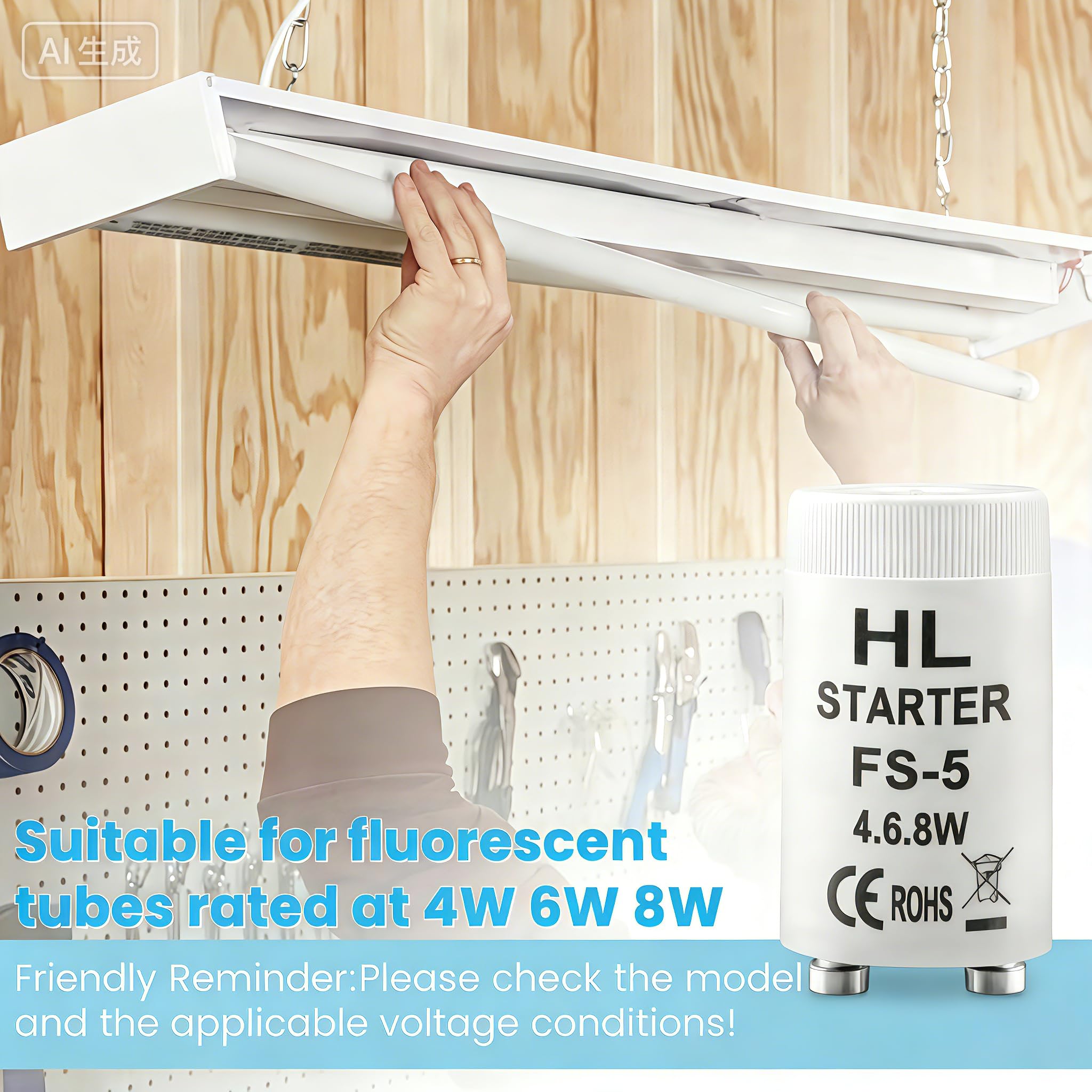 Malae FS-5 Fluorescent Light Starter for 4W 6W 8W Fluorescent Lamps