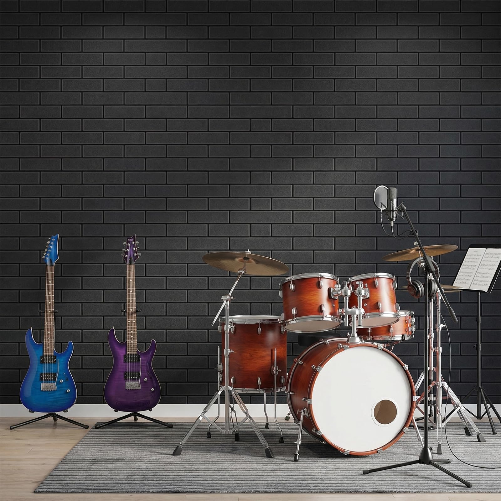 12 Pack Acoustic Panels,Sound Proof Foam Panels for Walls,High Density Self-Adhesive Noise Reduction Panels,Flame Retardant, Flame Retardant & Echo-Absorbing Ideal for Home DIY, 12″ X 12″ X 0.4″ Black