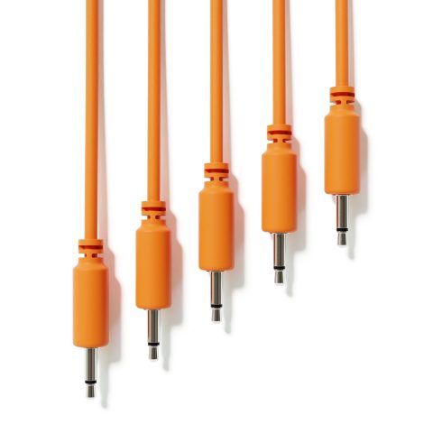ExcelValley – 5-Pack – Mono Modular Patch Cables – TS 3.5mm 1/8″ Eurorack Synthesizer [Orange | 20 cm – 7.87″]