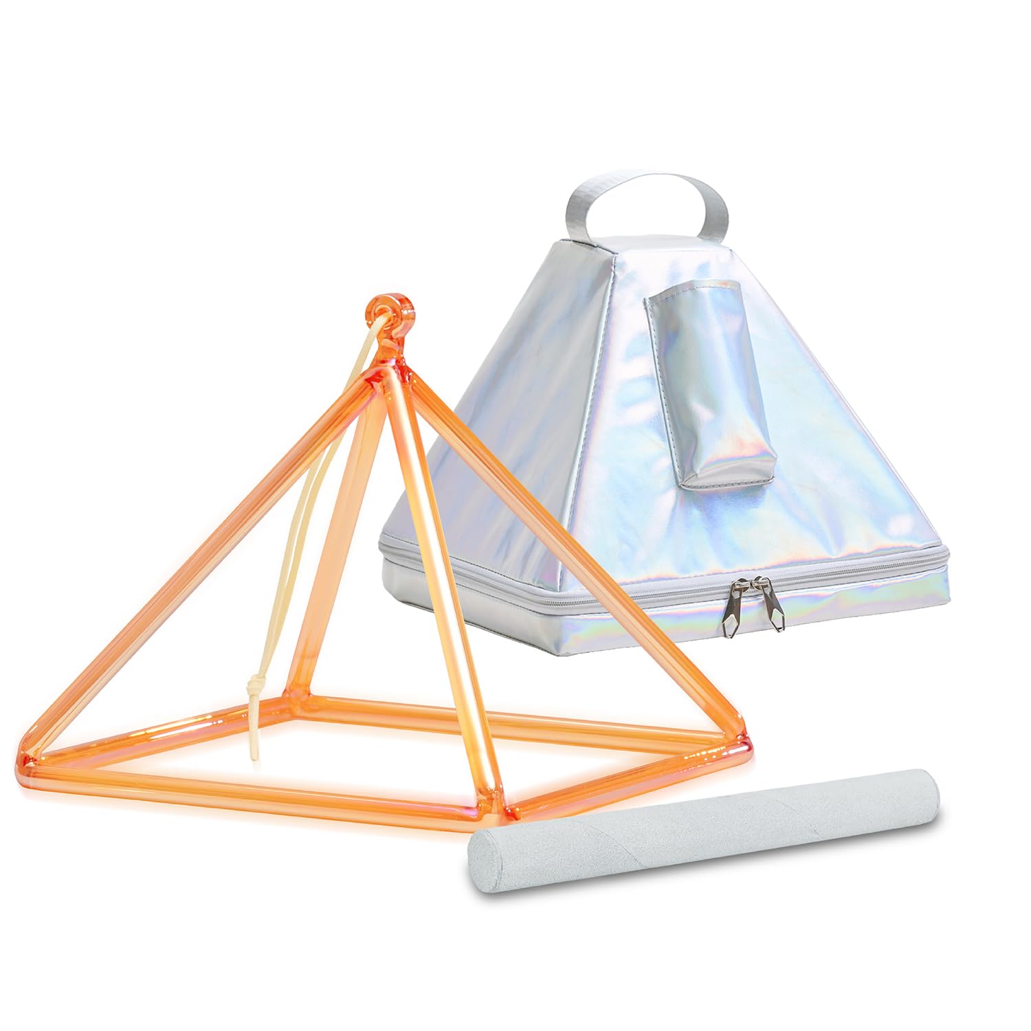 CVNC Quartz Crystal Singing Pyramid 10 Inch Golden Tea Color
