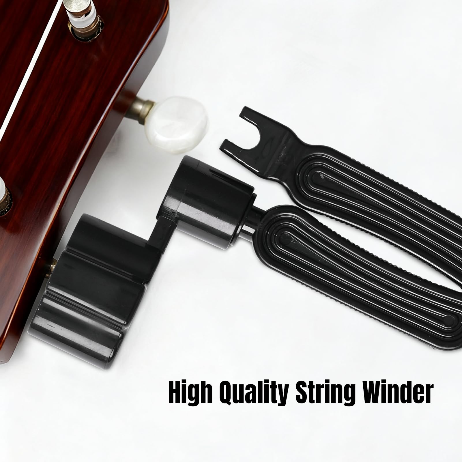 2 Pack Guitar String Winder, Guitar String Winder Tool, Guitar Bridge Pin Puller and Cutter, 3 In 1 Multifunctional Guitar String Peg Tuner Winder for Acoustic Electric Guitar