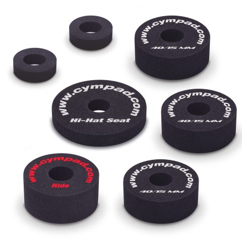 Cympad Optimizer Starter Pack, Foam Cymbal Washers for Improved Cymbal Performance & Protection. (3x 40/15mm; 1x Hi-Hat; 1x Ride)