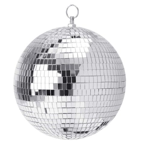 Boshen 12″ Silver Disco Ball with Hanging Ring