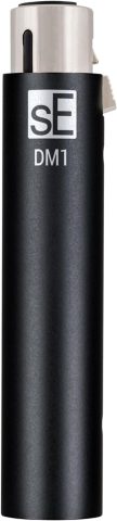 SE ELECTRONICS DM1 Dynamite Ultra-Slim Inline Microphone Preamp for Ribbon & Dynamic Microphones – Mic Preamp with +28dB Gain for Clean, Natural Sound – Ideal for Podcasting & Live Sound (Black)