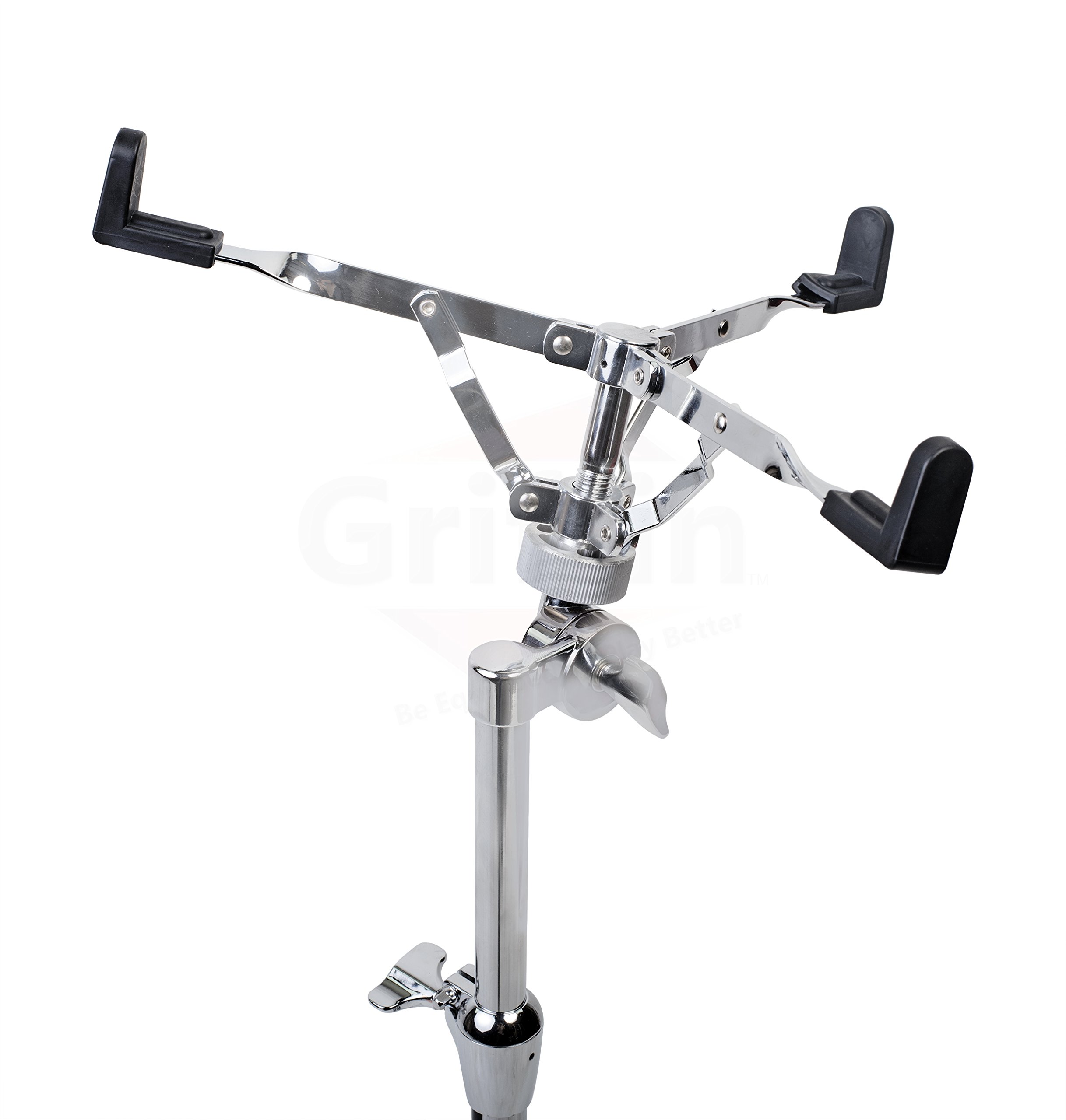 Griffin Stand-Up Snare Drum Stand (Extended XHeight Edition) – Tall Adjustable Chrome Hardware for Practice Pads, Drum Kits & Concert Use