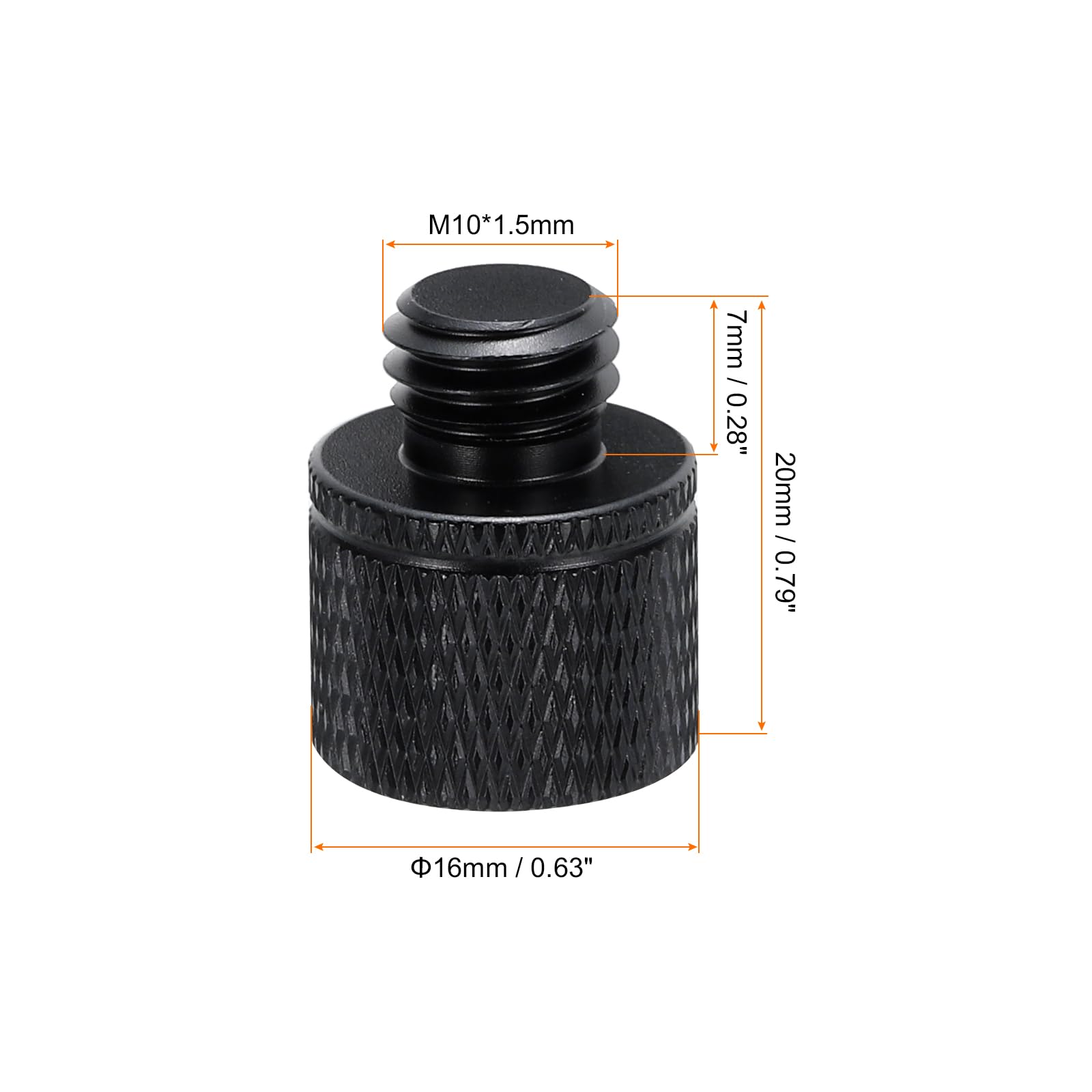 MECCANIXITY 5Pcs Mic Stand Adapter 1/4 Female to M10 Male Thread Screw Adapter Aluminum Alloy for Microphone Tripod Stand Mount, Black