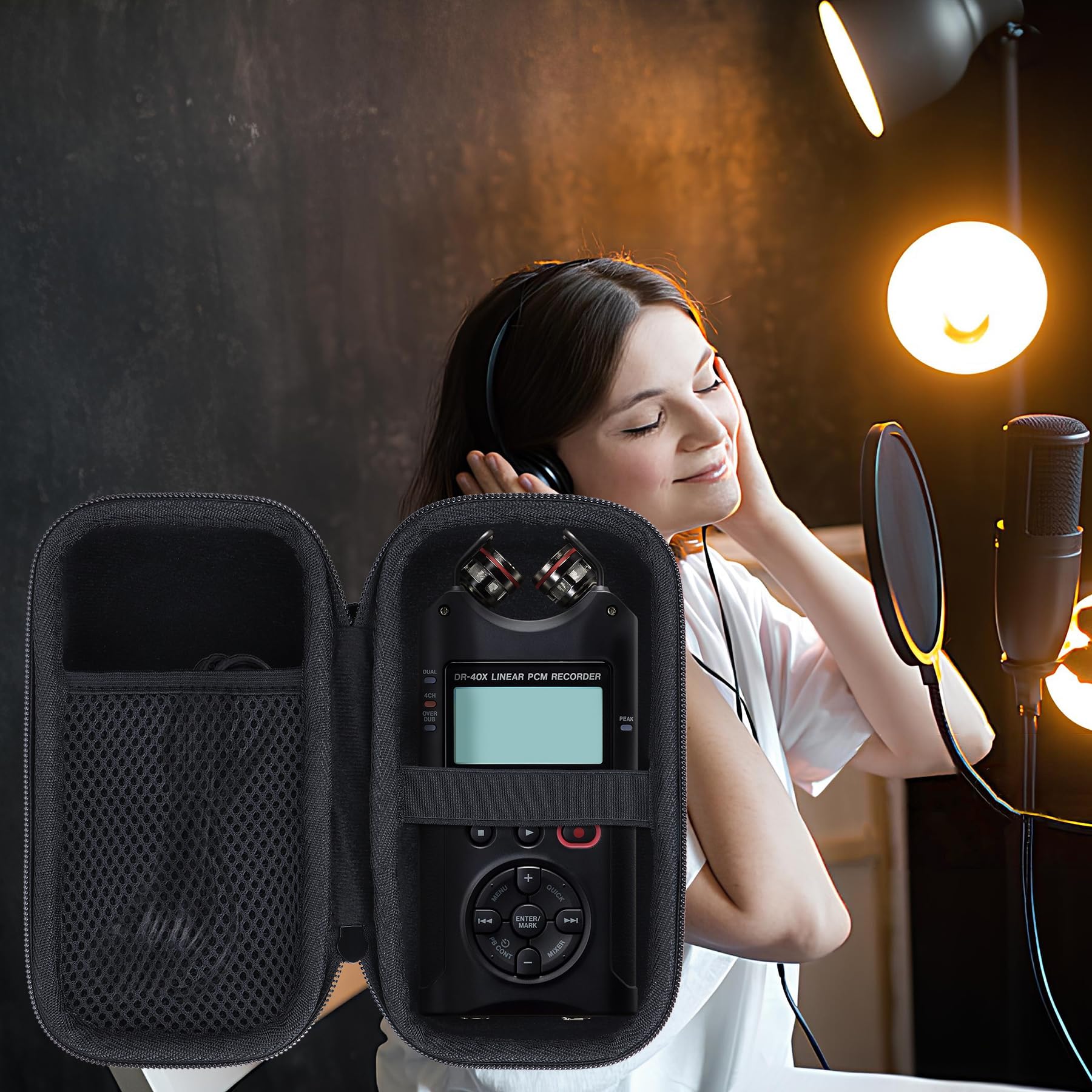Lebakort Storage Case Compatible with Tascam DR-07X / DR-40X Stereo Handheld Digital Audio Portable Recorder