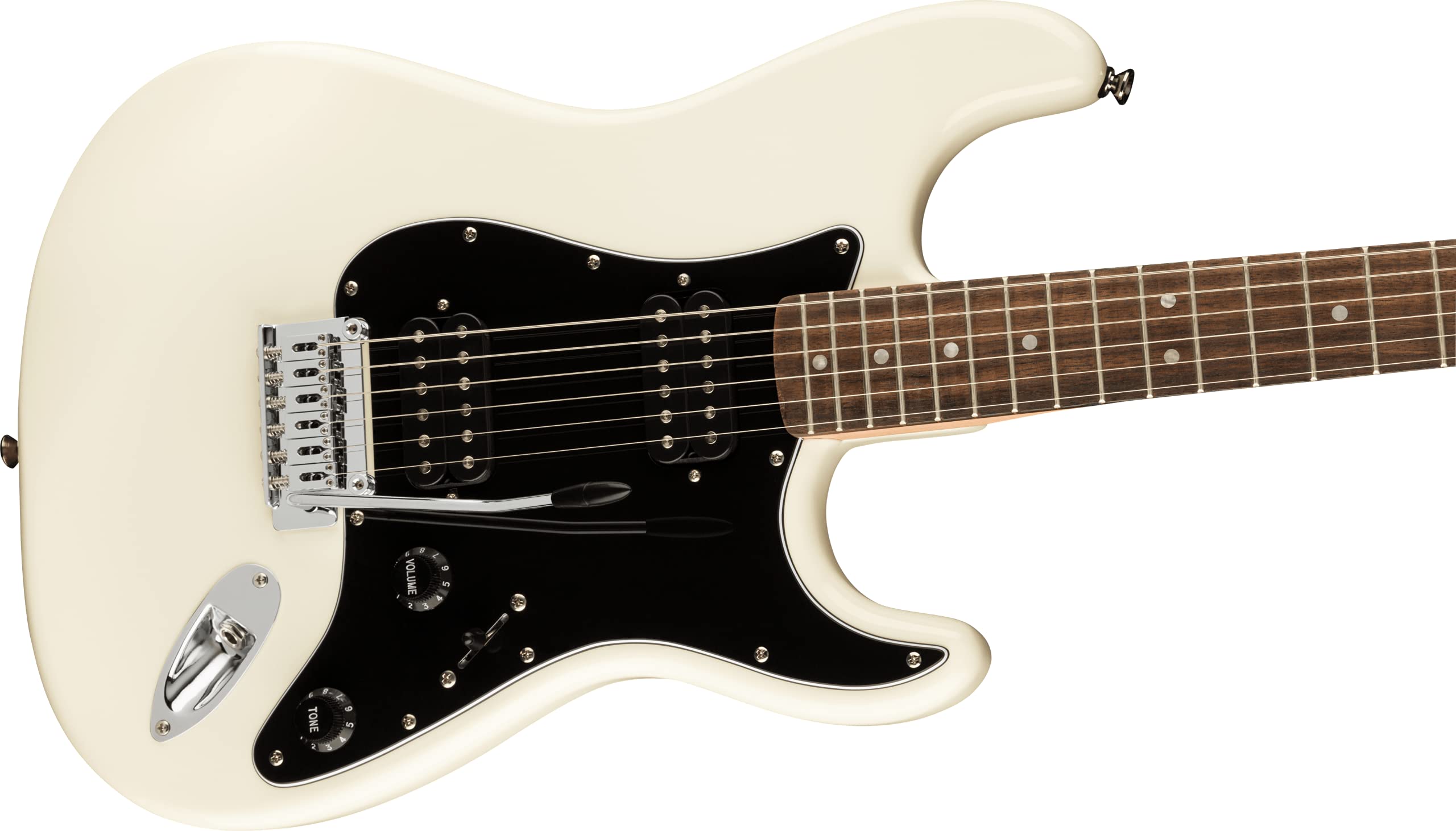 Fender Squier Affinity Series Stratocaster Electric Guitar, Olympic White, Laurel Fingerboard