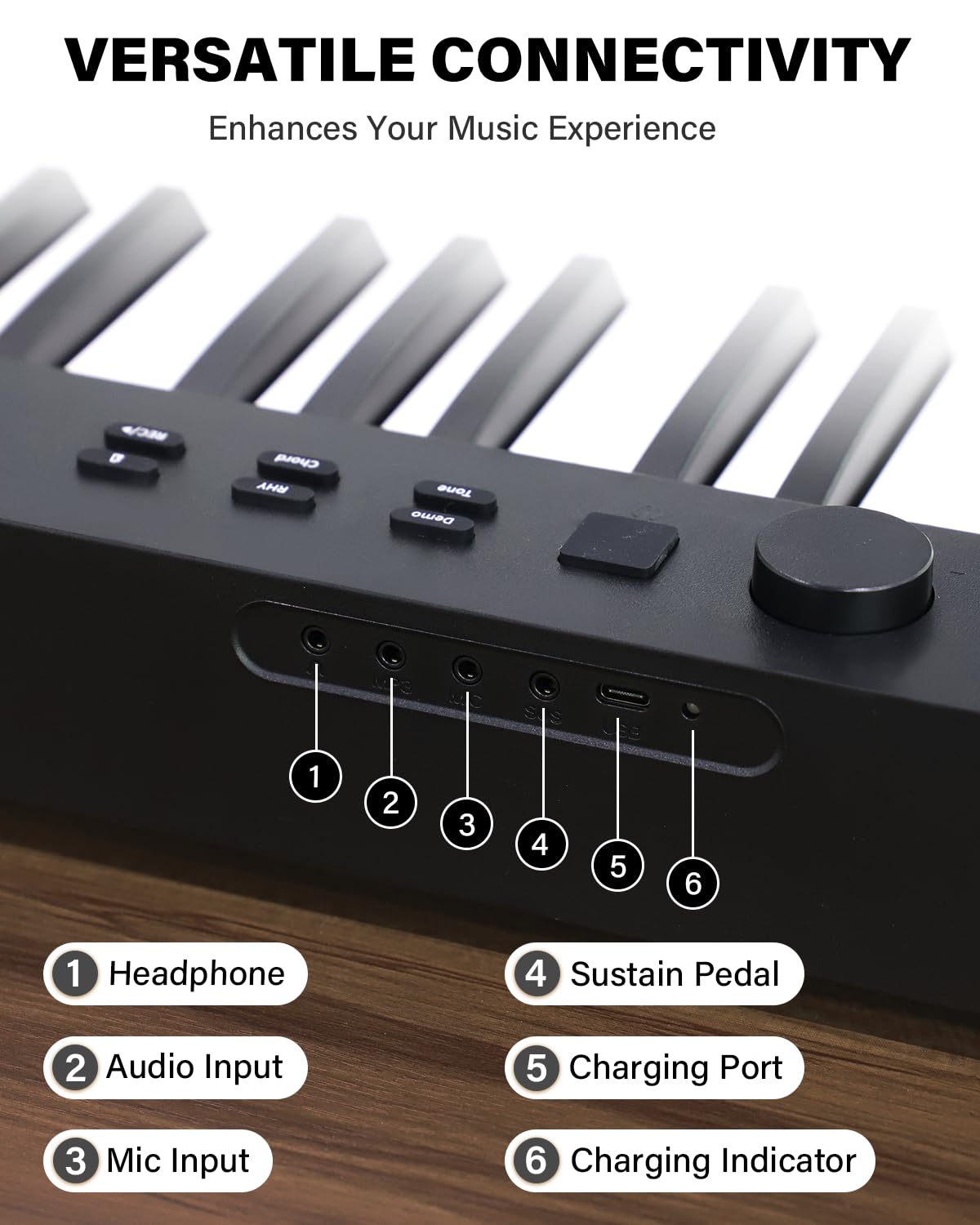 AiJoy 88 Keys Folding Piano keyboard with Colorful Light Up Keyboard Piano