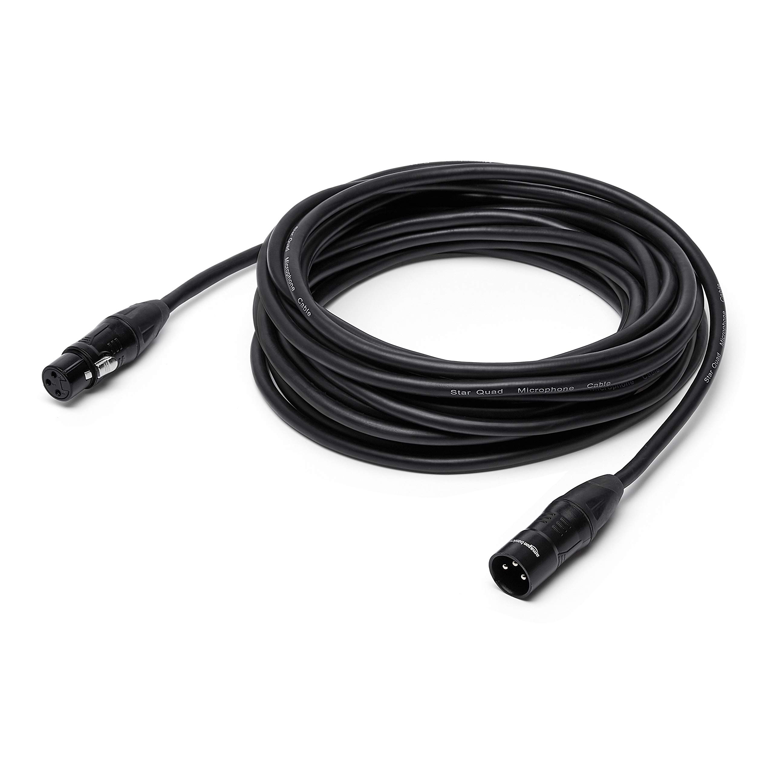 Amazon Basics XLR 4-Conductor Star Quad Balanced Microphone Cable – 25-Foot, Black
