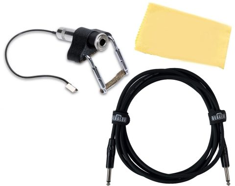 Fishman V-200 Classic Series Professional Violin Pickup Bundle with 10 Ft Gearlux Instrument/Guitar Cable and Austin Bazaar Polishing Cloth