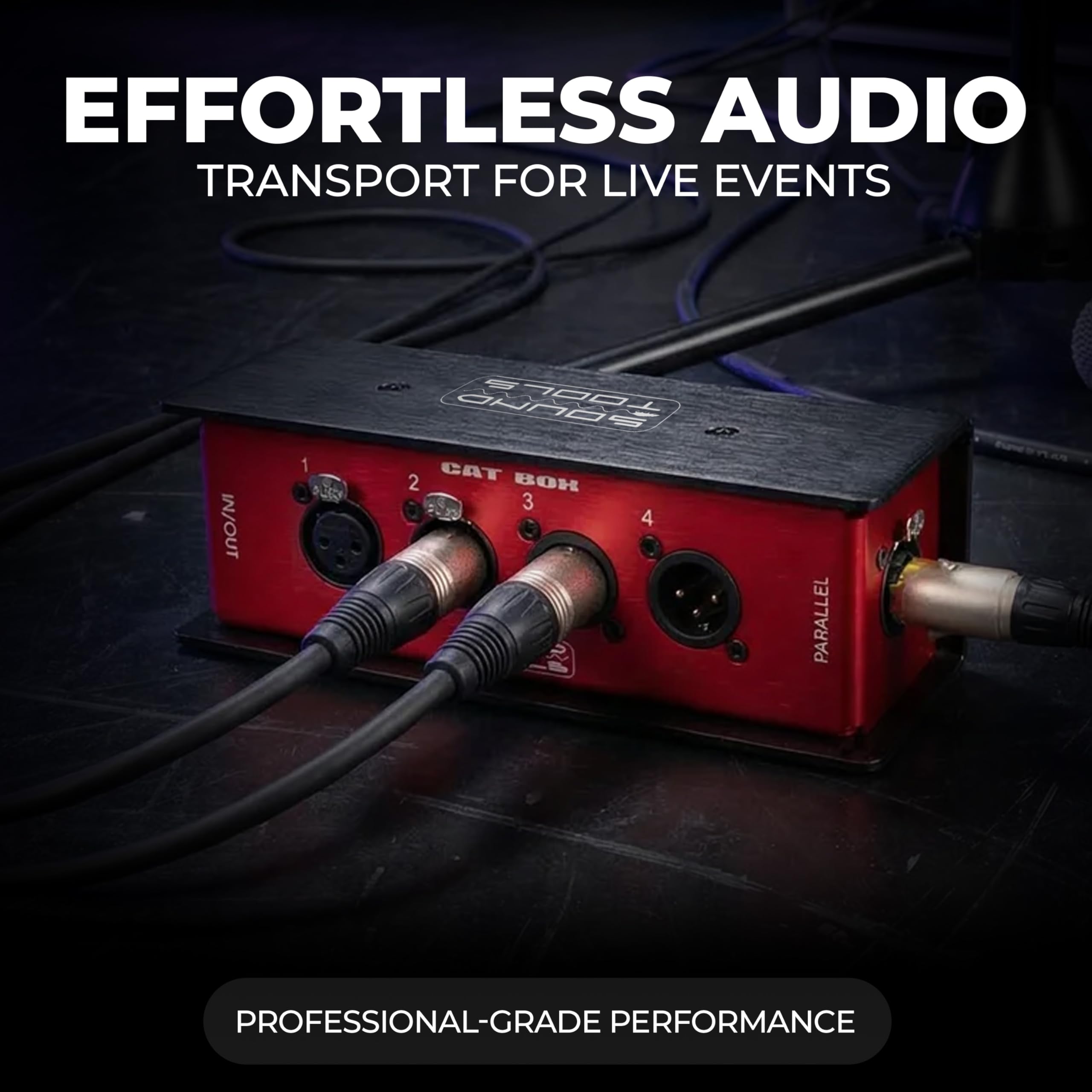 Sound Tools CAT Box FX – 4 Female with Passive Analog Audio for etherCON Daisy Chain – 4 Channel XLR Over CAT5e Stage Box – DMX, COM, AES & 3-pin XLR Compatible – Rugged Aluminum Housing