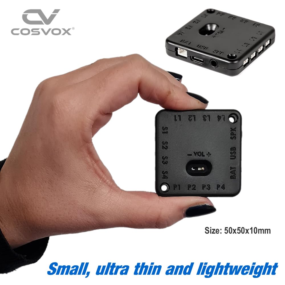 COSVOX Cosplay Sound Effects Module. DIY Audio MP3 Sound Chip with 4 Push Buttons, 8MB Memory. Add Sound Effects or Music to Your Cosplay Costume Accessories, Crafts, Props and Replicas.