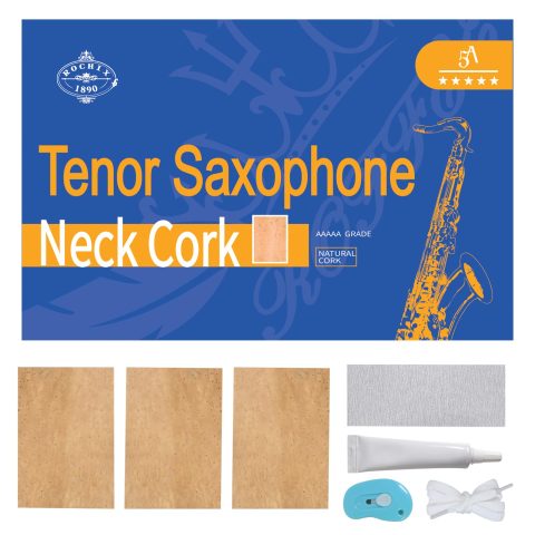 Tenor Saxophone Sax Joint Cork Replacement Kit, Saxophone Cork, Glue, Knife, Taping and Sandpaper