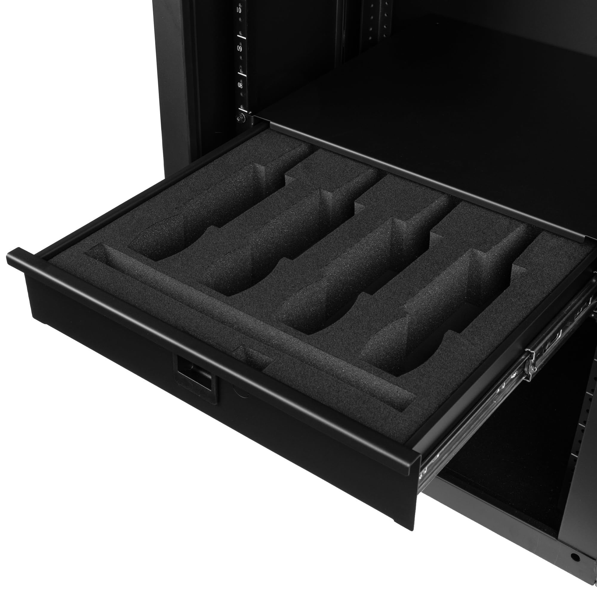 Gator GRW-DRWWRLSS Rackworks Wireless Microphone Rack Mount Drawer – Fits 4 Wireless Microphones and Body Packs, 2U Design ()