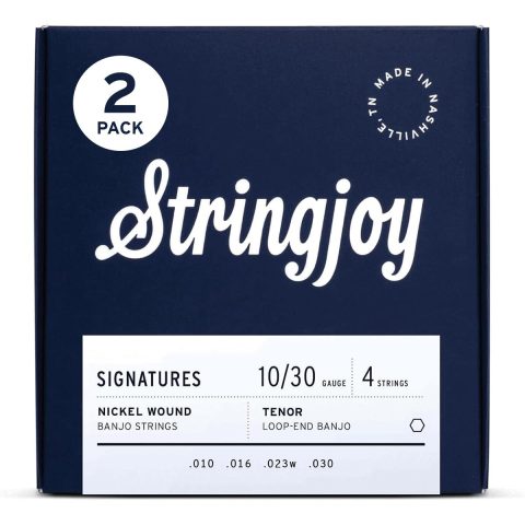 Stringjoy Tenor Gauge Signatures Nickel Wound Banjo Strings 10-30, NW1030, Loop-End Strings, Exceptional Sound and Balance for All Experience Levels, 4 String Set, 2-Pack