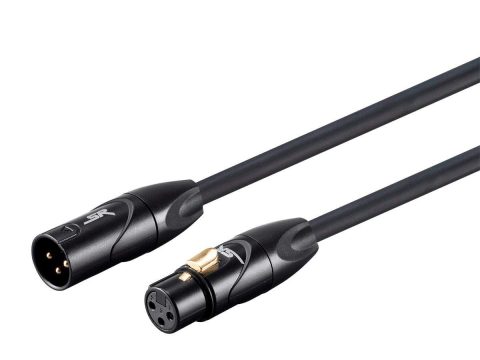 Monoprice XLR Male to XLR Female Cable – Microphone & Interconnect, Gold Plated, 16AWG, 35 Feet, Black – Stage Right Series