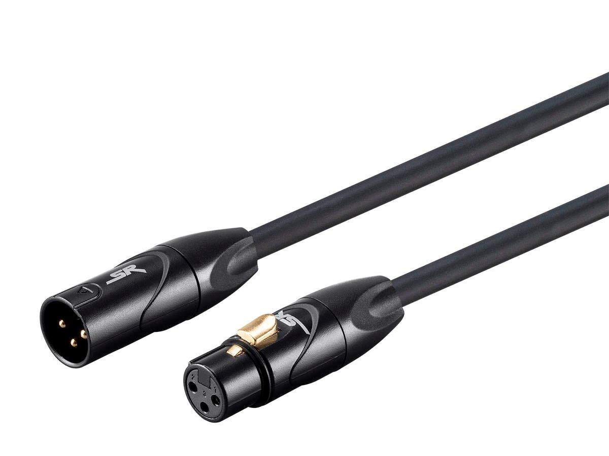 Monoprice XLR Male to XLR Female Cable – Microphone & Interconnect, Gold Plated, 16AWG, 35 Feet, Black – Stage Right Series