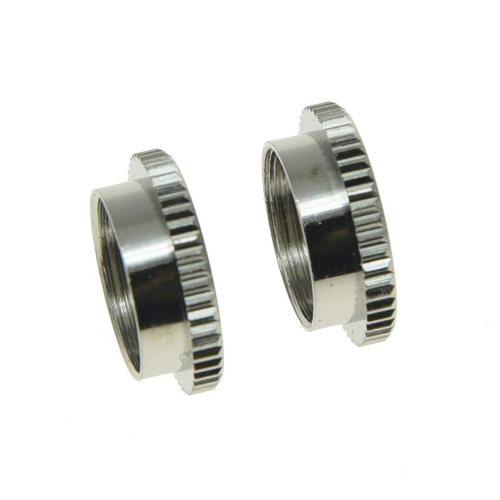 KAISH 2x American Fine Knurled Deep Nut Guitar Toggle Switch Nut Swtich Deep Nut for Les Paul Guitars with Switchcraft Switch Nickel