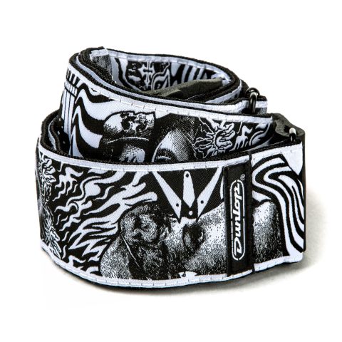 Jim Dunlop I Love Dust Black & White Skulls Guitar Strap (ILD04)