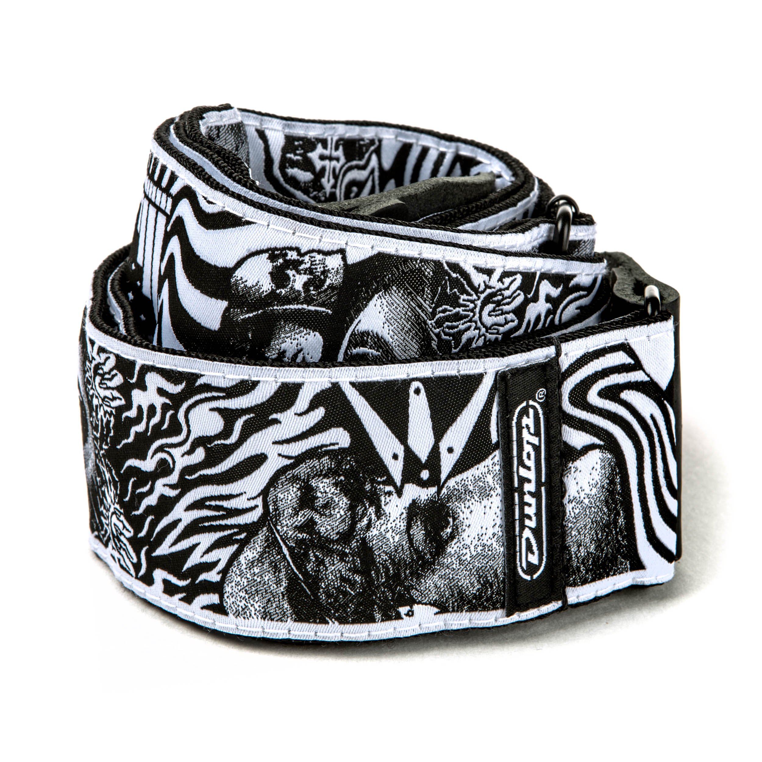 Jim Dunlop I Love Dust Black & White Skulls Guitar Strap (ILD04)
