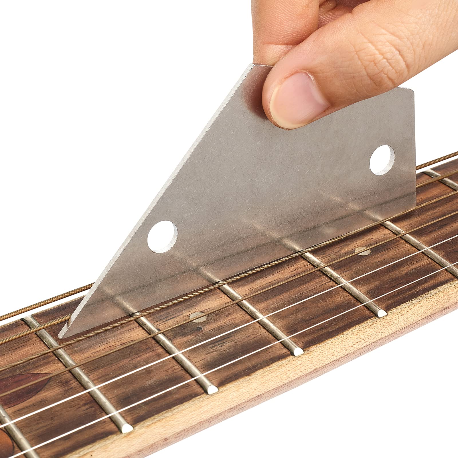 Guitar Luthier Tool Kit Including Fret Crowning File, Fret Leveler Sanding Beam, Fret Rocker, String Spreaders, Fingerboard Guards, and Replacement Sanding Papers for Guitar Bass Fret Leveling Kit