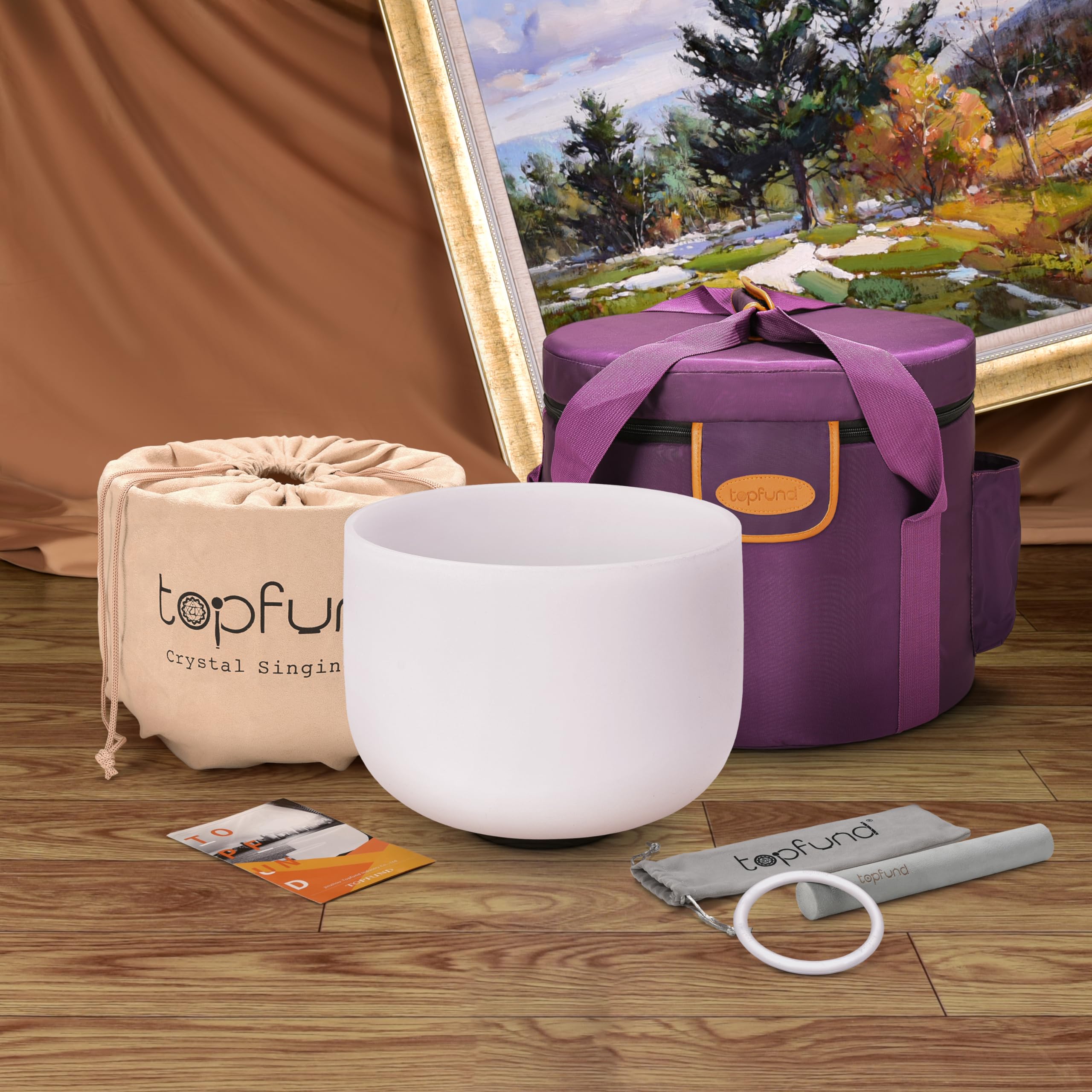 TOPFUND 10 Inch 440Hz Chakra Singing Bowl