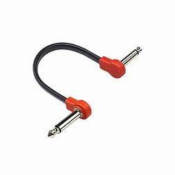 Freleaf Professional Flat Guitar Patch Cables, Noise Free, Save Space, 1/4″ TS Right Angle for Guitar Effect Pedals, 6IN 2 Pack, Red