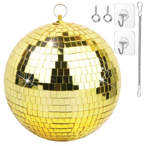Disco Ball – 8 Inch Mirror Disco Ball, Ideal for DJ Club, Party, Wedding, Home Decor, and Live Stage with Hanging Ring for Easy Installation, Pink
