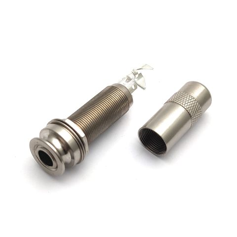 SAPHUE Brass Electric Guitar Bass 1/4Inch Barrel Jack 44.5x16cm Cylinder Input/Output Stereo Barrel Endpin Long Threaded Jack Socket Guitar Parts & Accessories