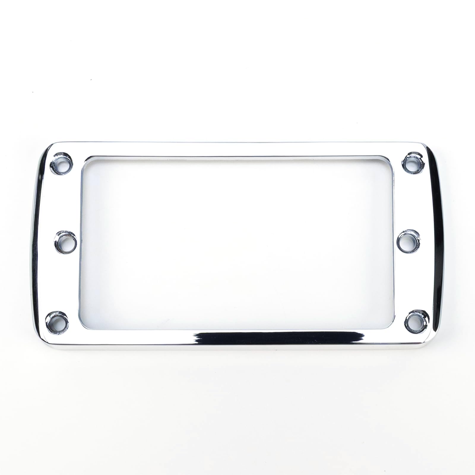 OVSAL 2 PCS Metal Electric Guitar Humbucker Pickup Ring Neck and Bridge Pickup Frame Mounting Flat Bottom Fit for Flat Body Strat Les Paul Style Electric Guitar Replacement Parts(Chrome 4mm×6mm)