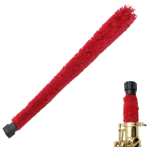 Alto Saxophone Brush Cleaner Swab, Ultra Absorbent Cotton Sax Cleaning & Care Brush Tool Kit with Non-Slip Handle, Saxophone Accessories Instrument Gifts (Red)