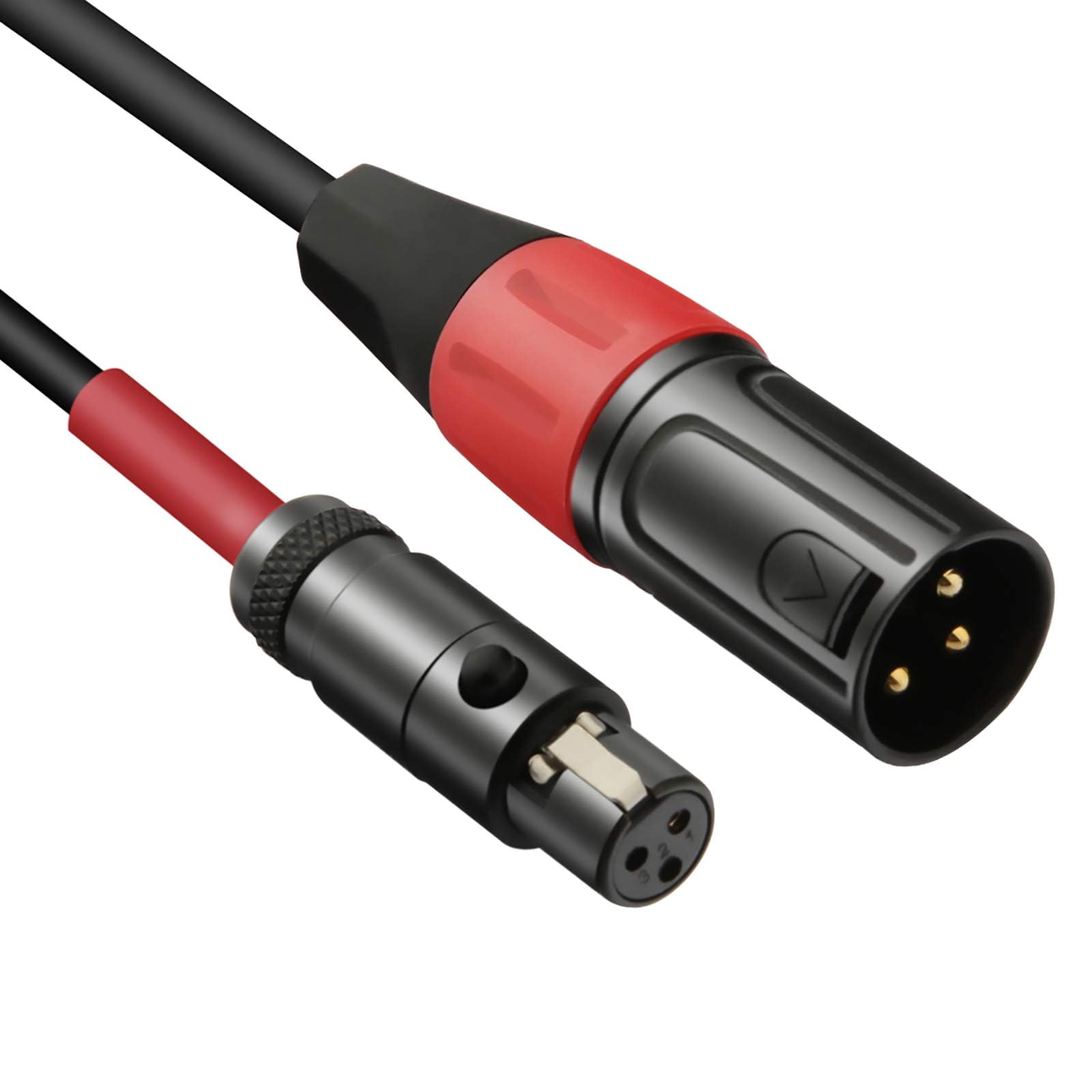 JOMLEY Mini XLR Female to Regular XLR Male Pro Lapel Microphone Cable, 1FT