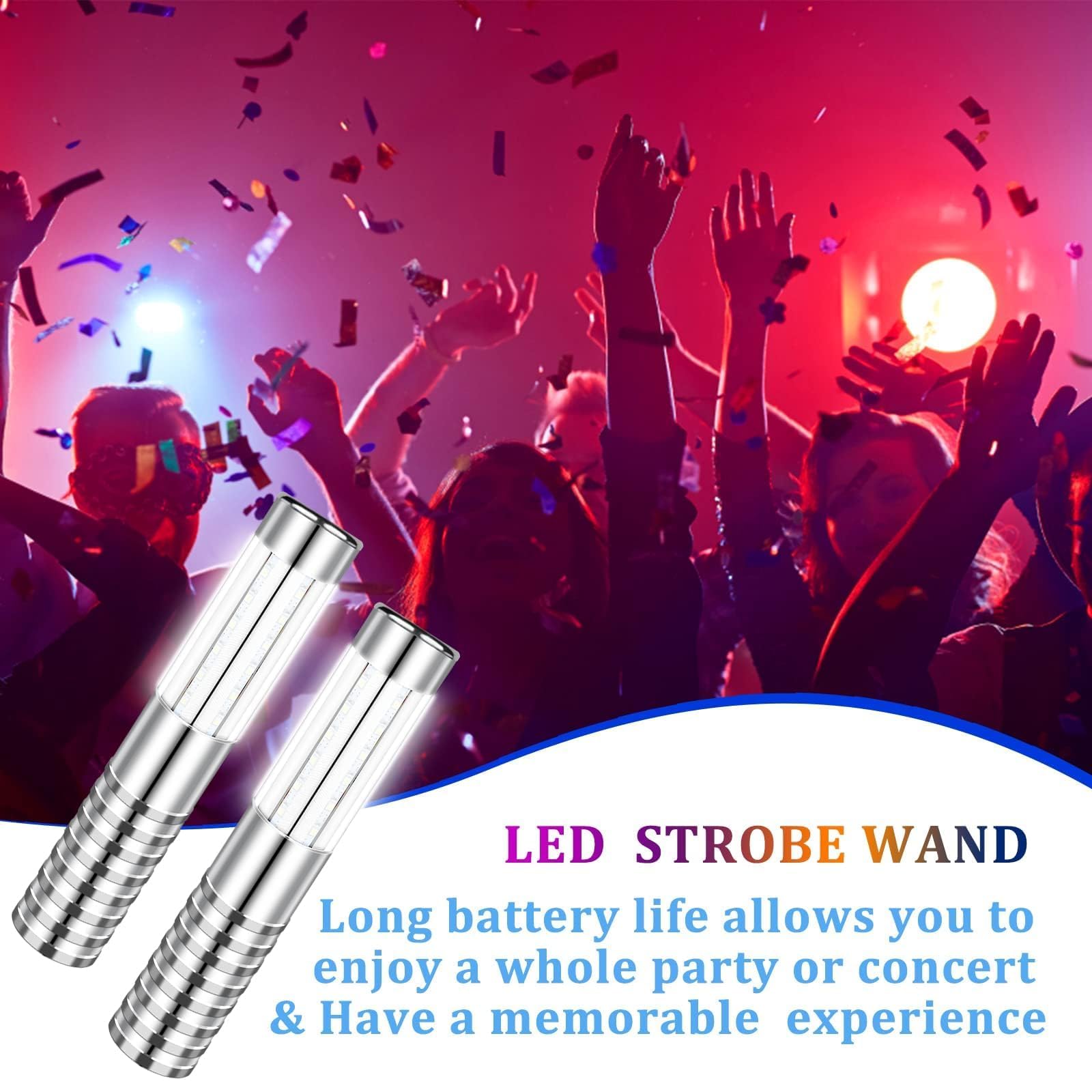 4 Pieces Strobe Baton Bottle Service Sparklers Bottle Service Light Bottle Handheld Light for Nightclubs Weddings Parties Activities Supplies (Silver)