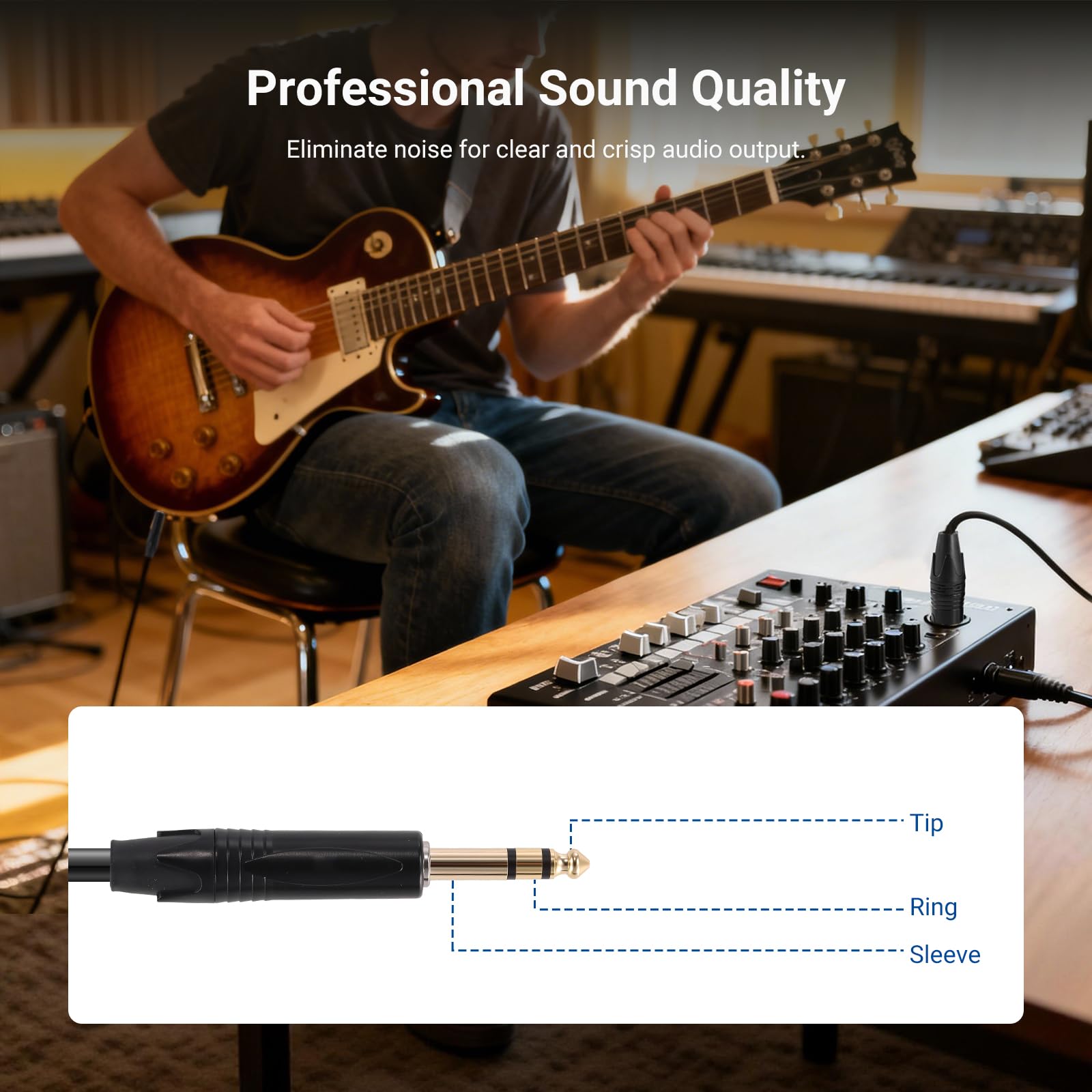 NEEWER 6.35mm 1/4 TRS to XLR Male Cable, 6 ft Quarter Inch to 3 Pin XLR Balanced Signal Interconnect Microphone Patch Cord Adapter Connector for Mic Amplifier Mixer Powered Speaker Guitar Tuner, MS026
