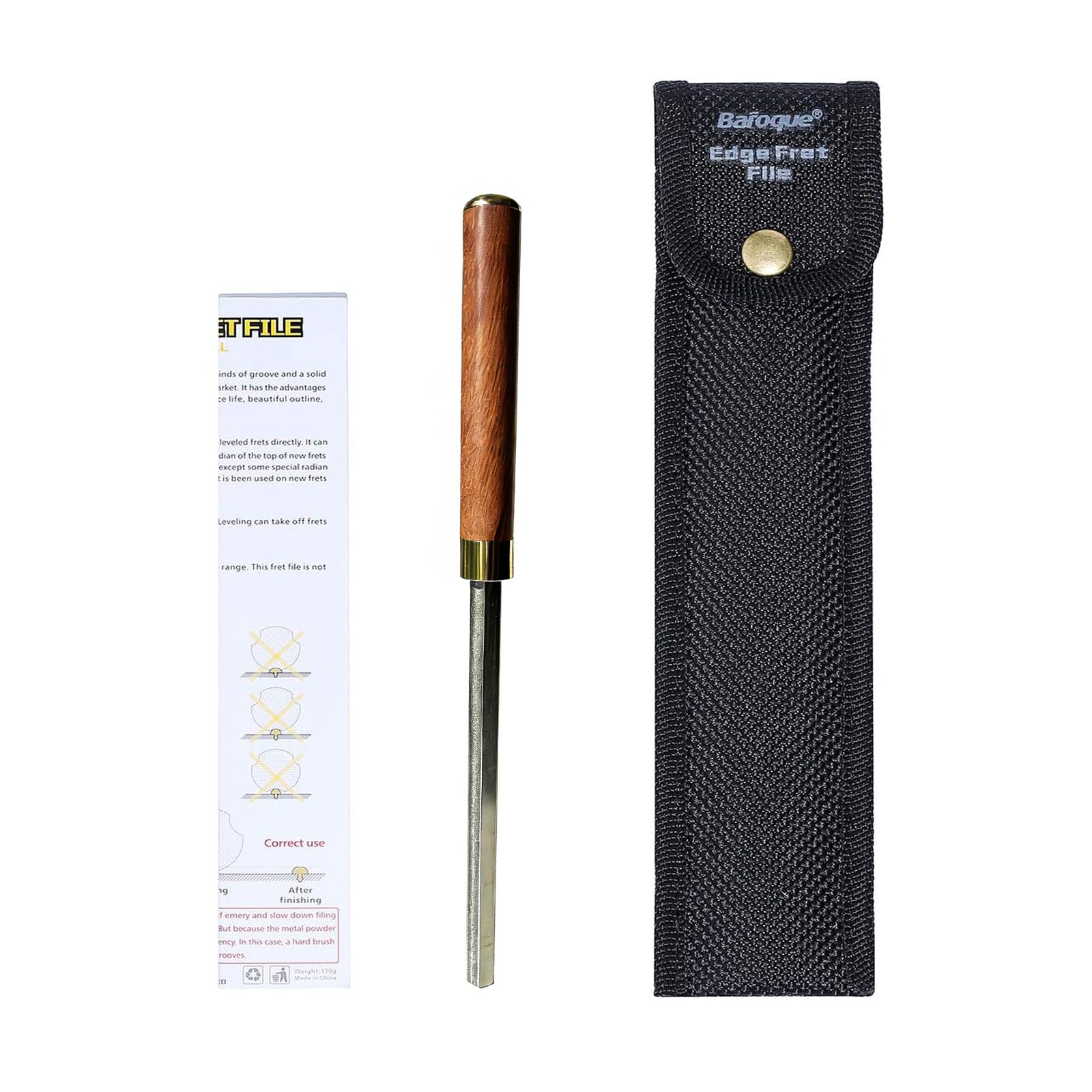 5th Generation Baroque Guitar Fret Crowing File with 3 Crowning Grooves, Guitar Fret Crown Dressing File & Luthier Tool for Repair Guitars, Ukuleles, Bass, Banjo