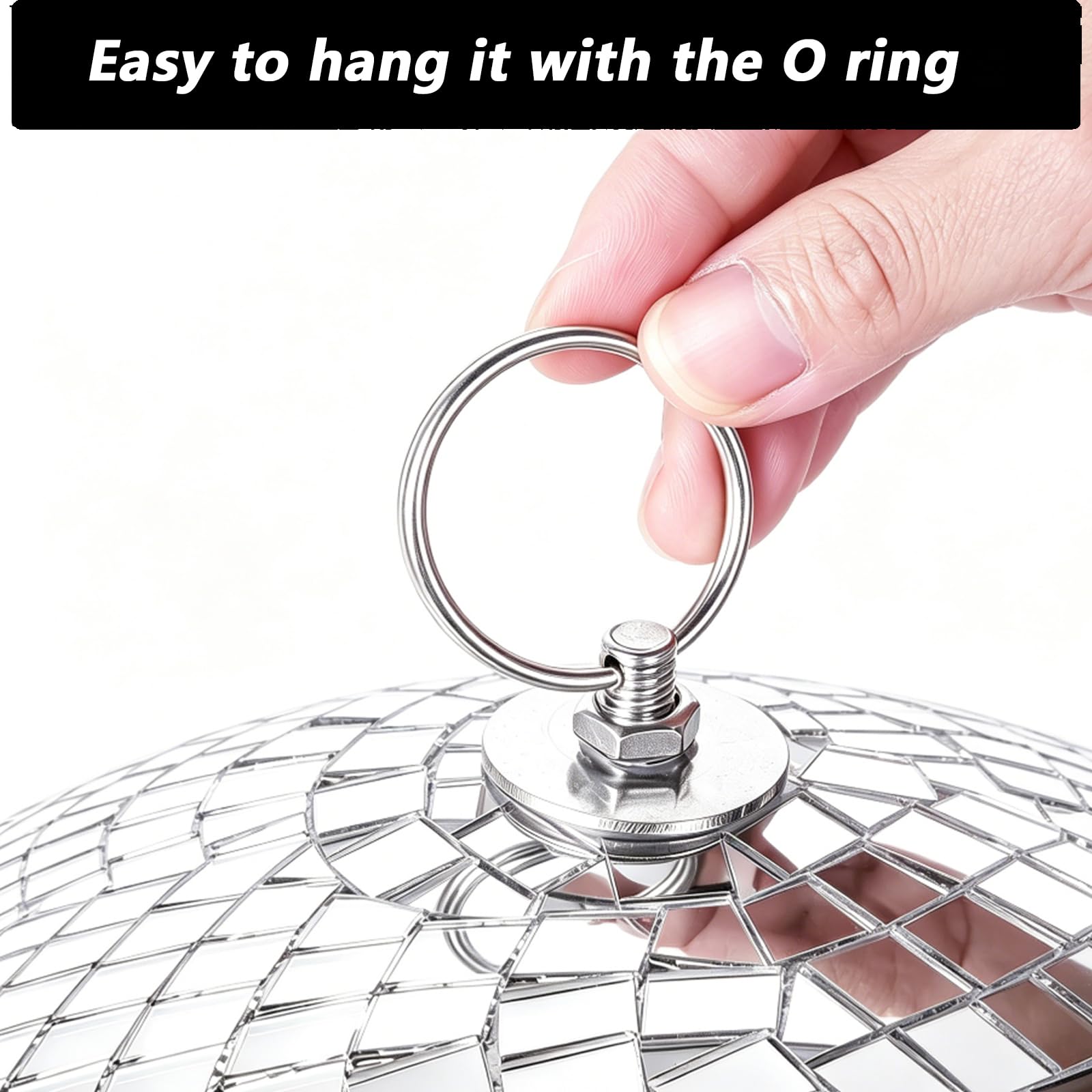 EELLAO 16inch Disco Ball Mirror Balls Large Hanging Disco Balls for Party Decorations, Weddings, Events, (16inch Disco Ball x 1pc, Replacement Mirror x 15pcs)