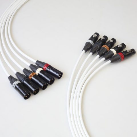 BJC Star Quad XLR Cables, Canare L-4E6S with Neutrik BXX-Series XLRs (Five-Channel Set, White, 25 Foot)