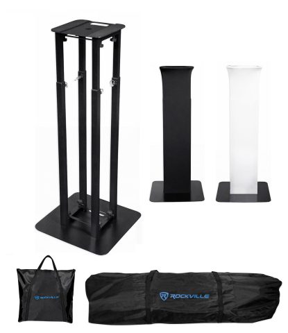 Rockville RTP32B Black Totem Moving Head Light Stand with Scrims and Bags