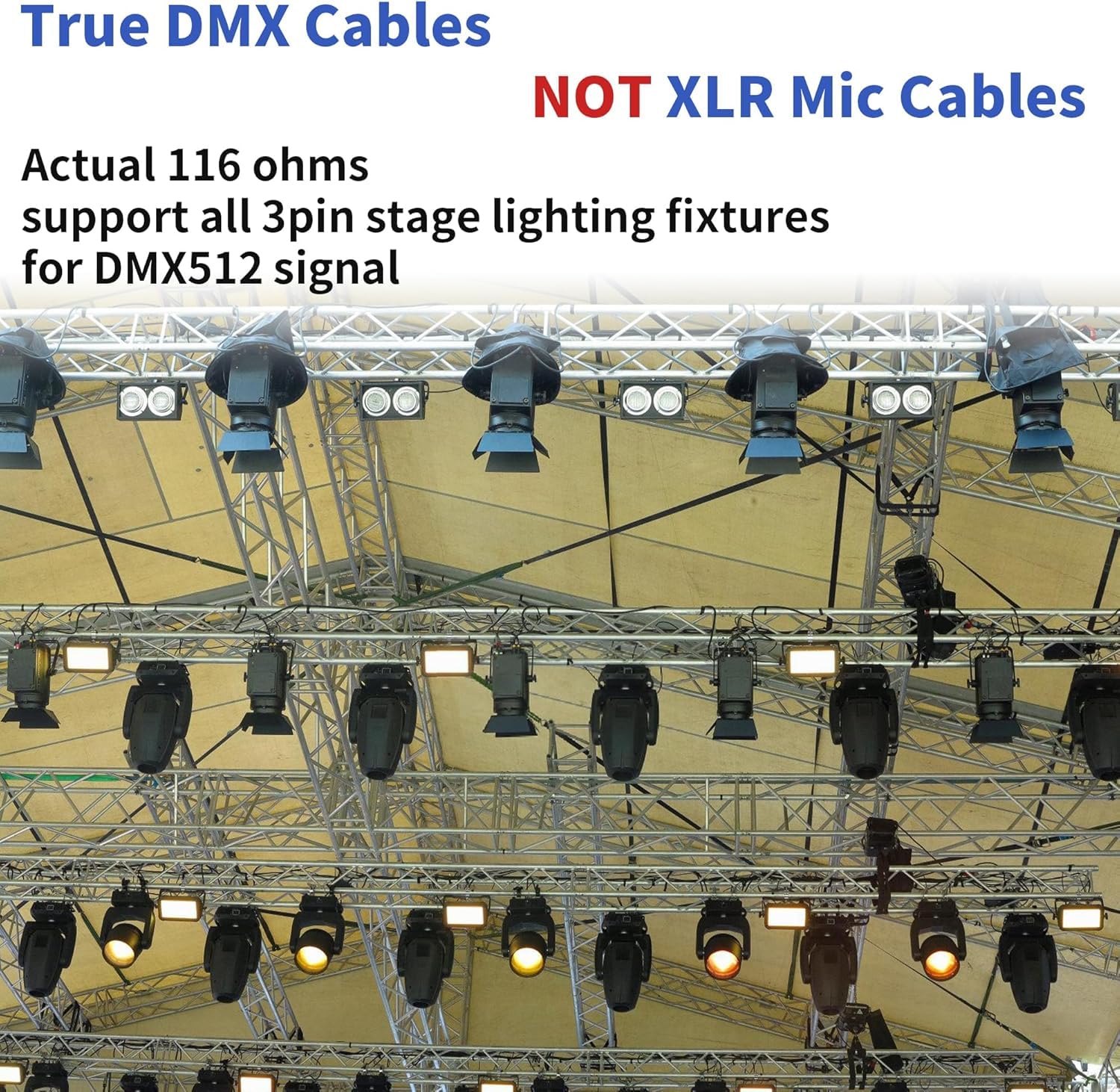 SMALL-EYE 3 Pin DMX Cables 10 ft 4-Pack, Male to Female Lighting Cable